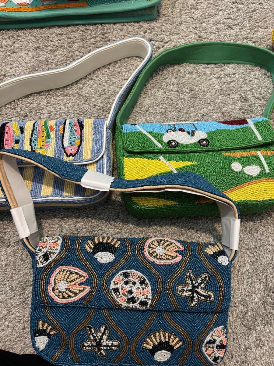 Beaded bags- Sardine,Sea shell,Golf