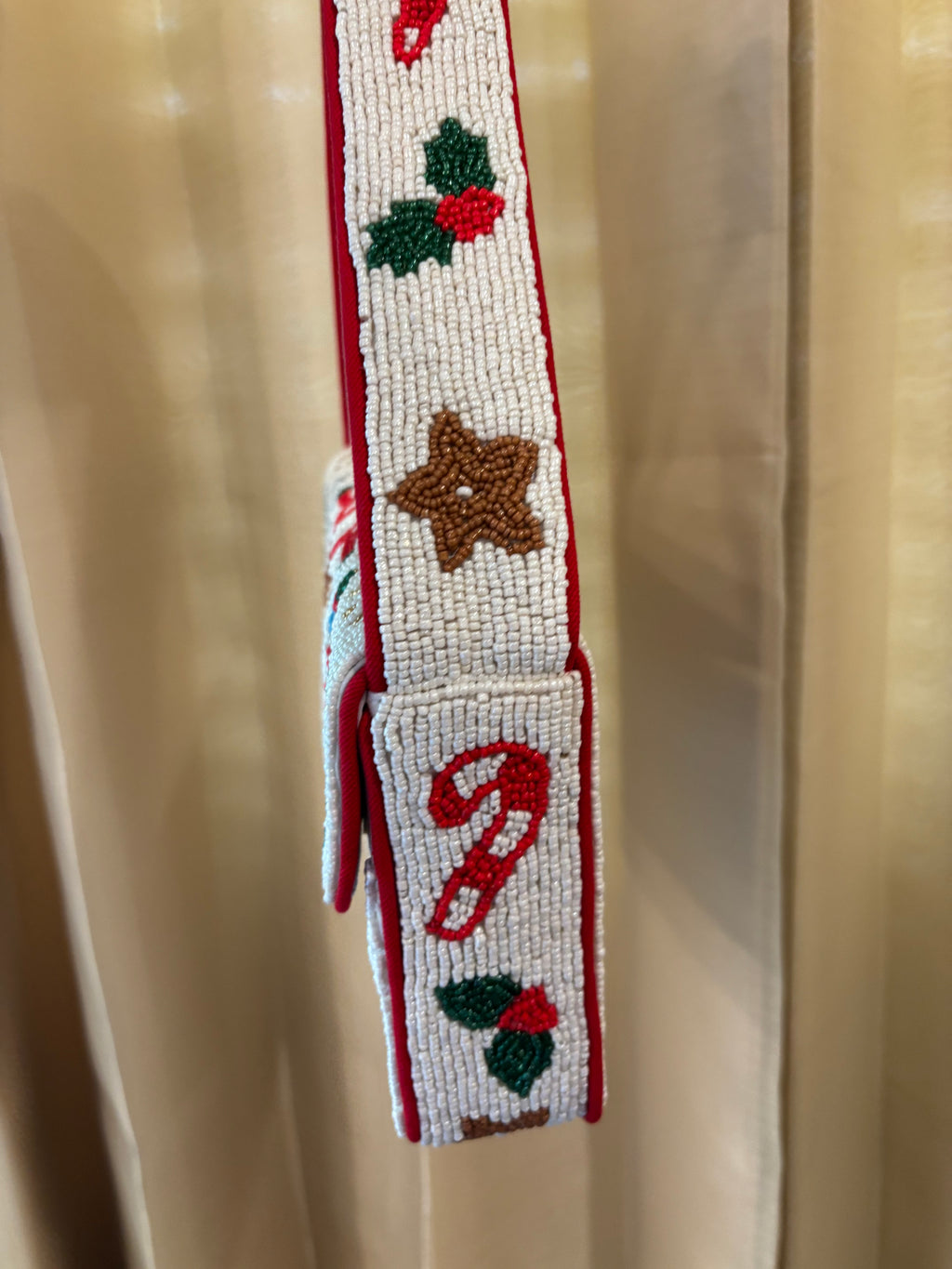 Christmas Beaded Shoulder Bag, Merry Christmas Reindeer Purse, Holiday Beaded Crossbody Bag, Christmas Gift for Her