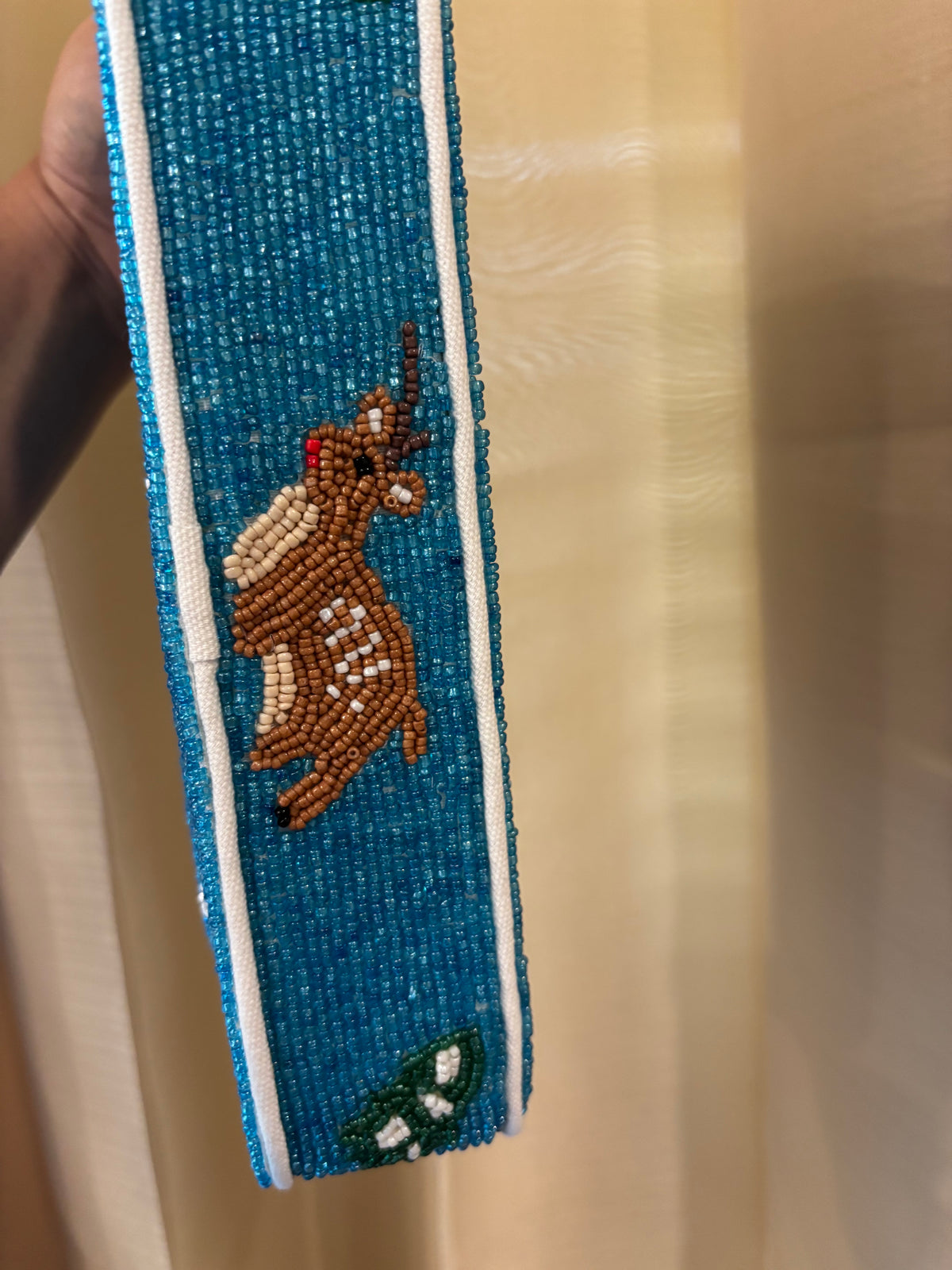 Christmas Beaded Shoulder Bag, Blue Snowman & Reindeer Purse, Winter Wonderland Beaded Handbag, Holiday Crossbody Bag, Gift for Her
