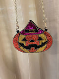 Halloween Beaded Pumpkin Purse,Halloween Crossbody Bag, Spooky Gift for Her- 6*5 inches approx