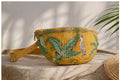 Hand Block Printed Cotton Quilted Crossbody Bag, Tropical Parrot Floral Sling Purse