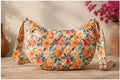 Hand Block Printed Floral Cotton Quilted Crossbody Bag, Artisan Boho Sling Purse