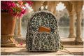 Hand Block Printed Cotton Quilted Backpack, Boho Floral Travel Daypack, Lightweight Everyday Bag