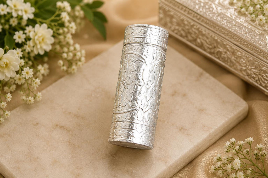 Handmade Meenakari German Silver Box | Decorative Jewelry, Kumkum, Trinket Storage