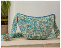 Blue Haveli Floral Quilted Cotton Crossbody Bag, Artisan Block-Printed Sling Purse