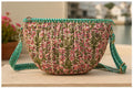 Hand Block Printed Cotton Quilted Bag, Floral Boho Sling Purse, Artisan Travel Shoulder Bag