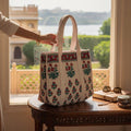 Block Print Tote Bag | Cotton Quilted, Eco Friendly Everyday Bag