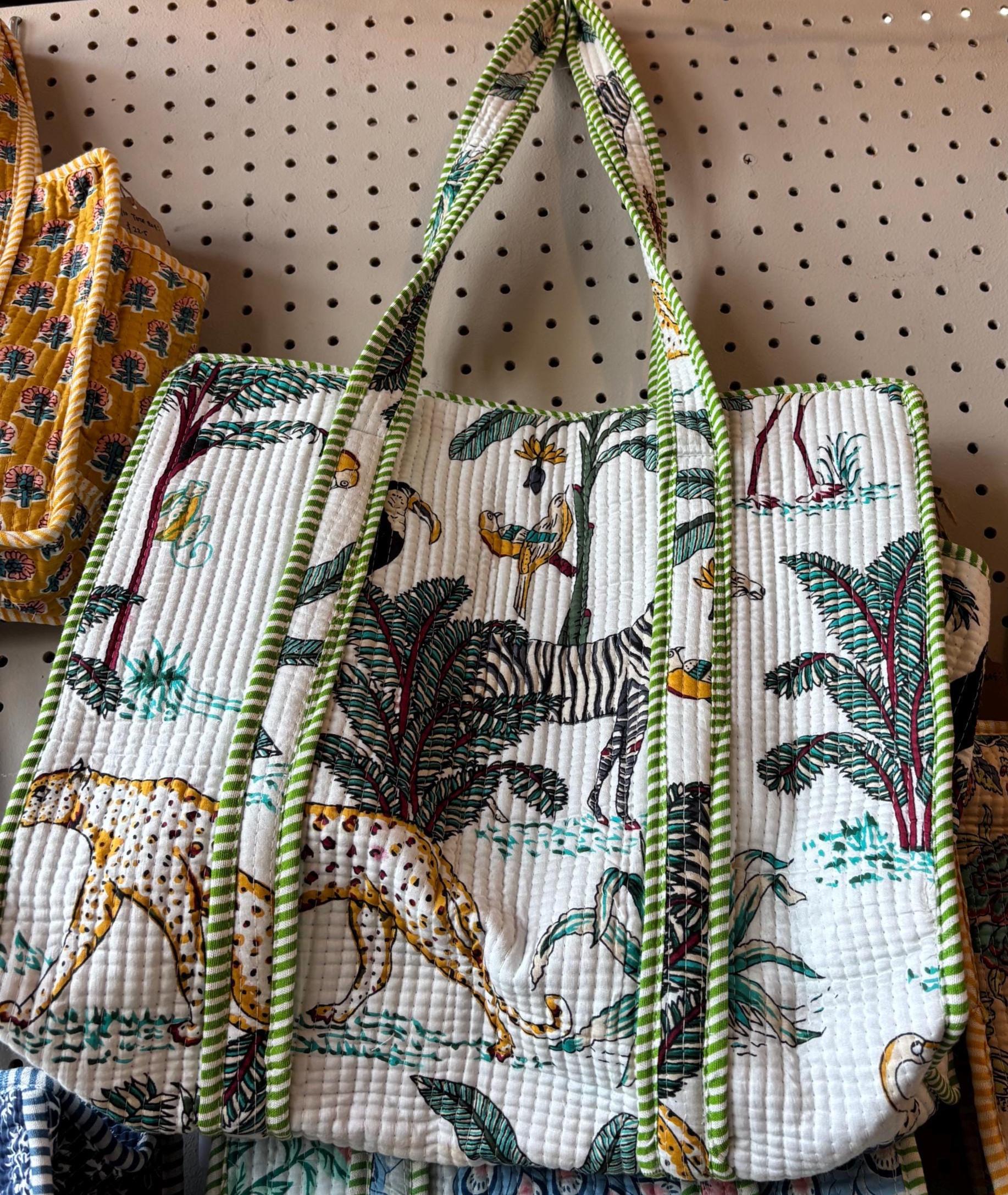 Quilted Cotton Tote Bag | Artisan Block Print Shopper, Eco Friendly Everyday Bag