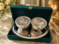 German Silver Elephant Bowl and Tray Set | Handcrafted Serving Dish with Velvet Box