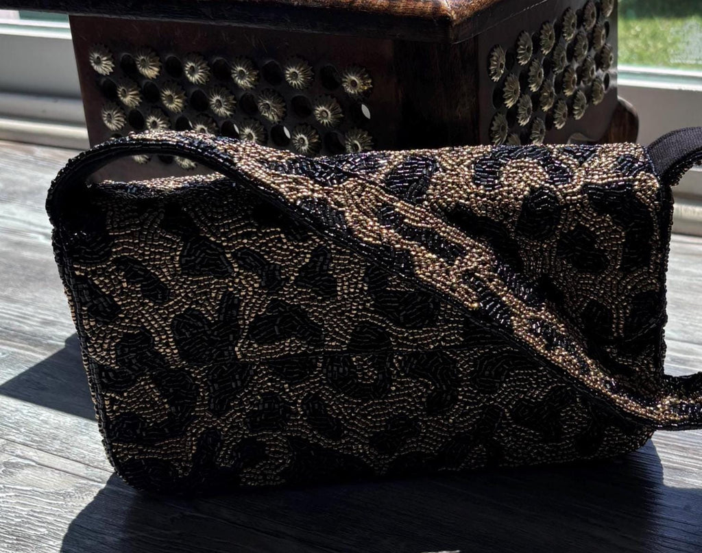 Handmade Beaded Shoulder Bag | Statement Handbag | Artistic Evening Purse | Unique Gift for Her