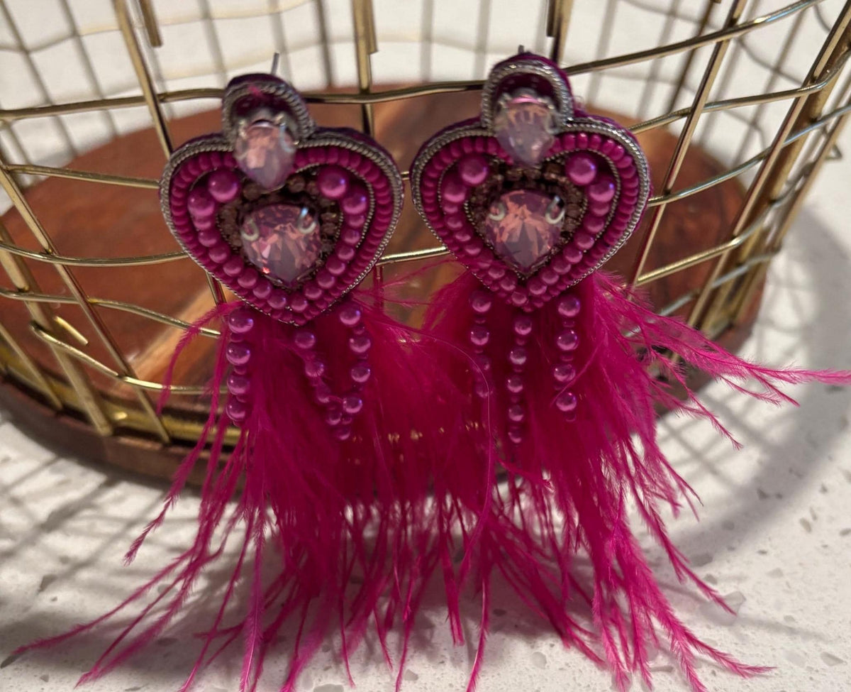 Handmade Beaded Dove Earrings | White Sequin Statement Jewelry