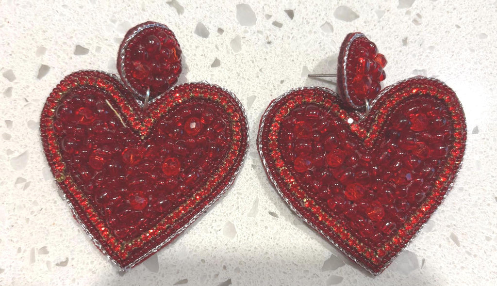 Handmade Beaded Dove Earrings | White Sequin Statement Jewelry