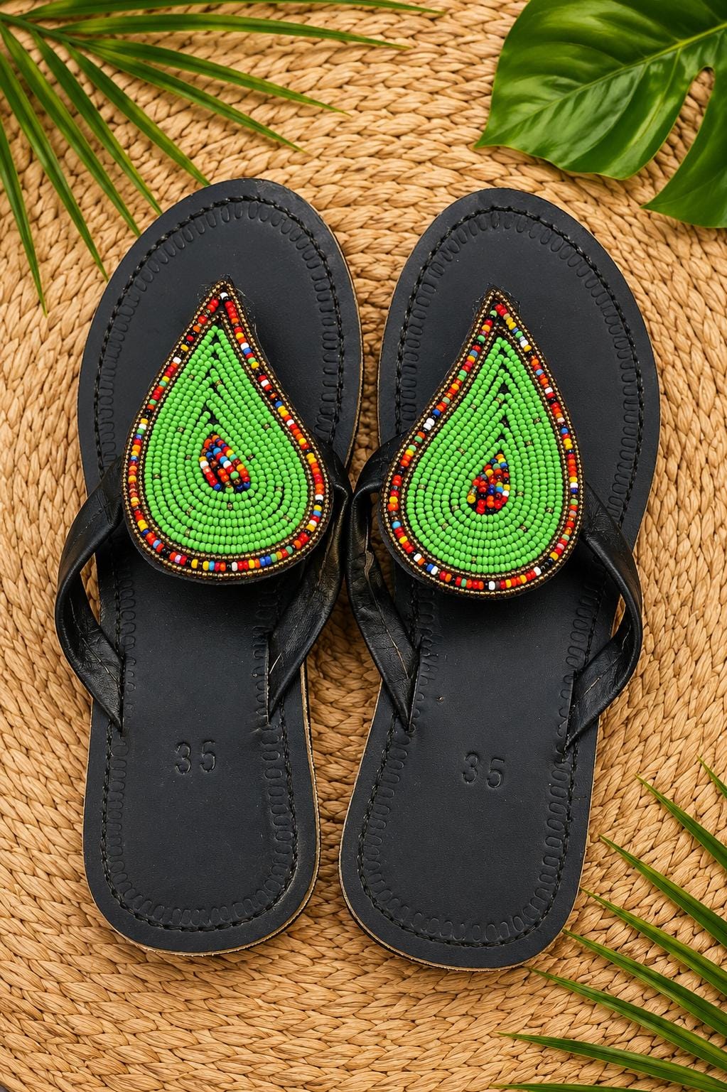 Handmade Maasai Beaded Sandals