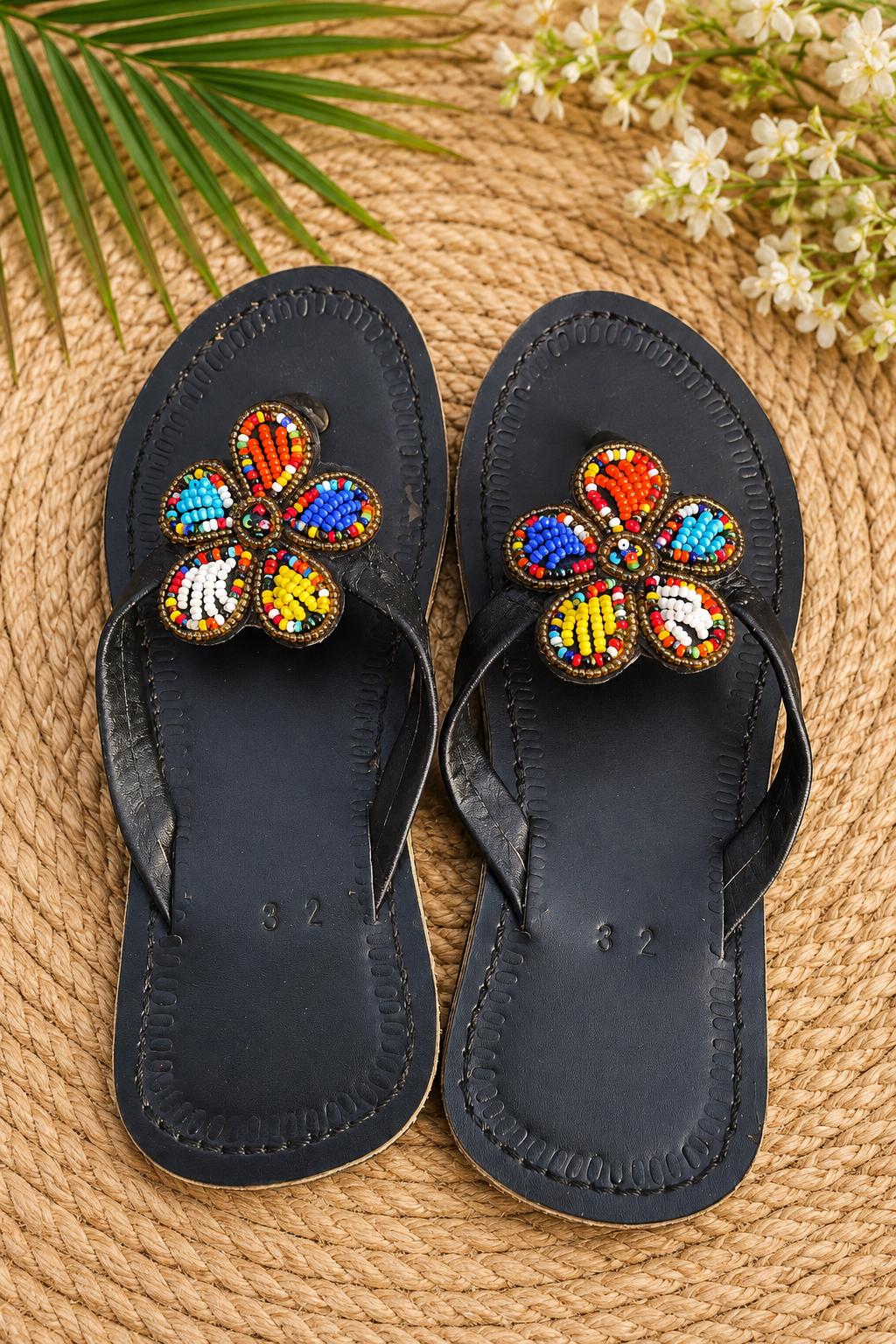 Handmade Maasai Beaded Sandals