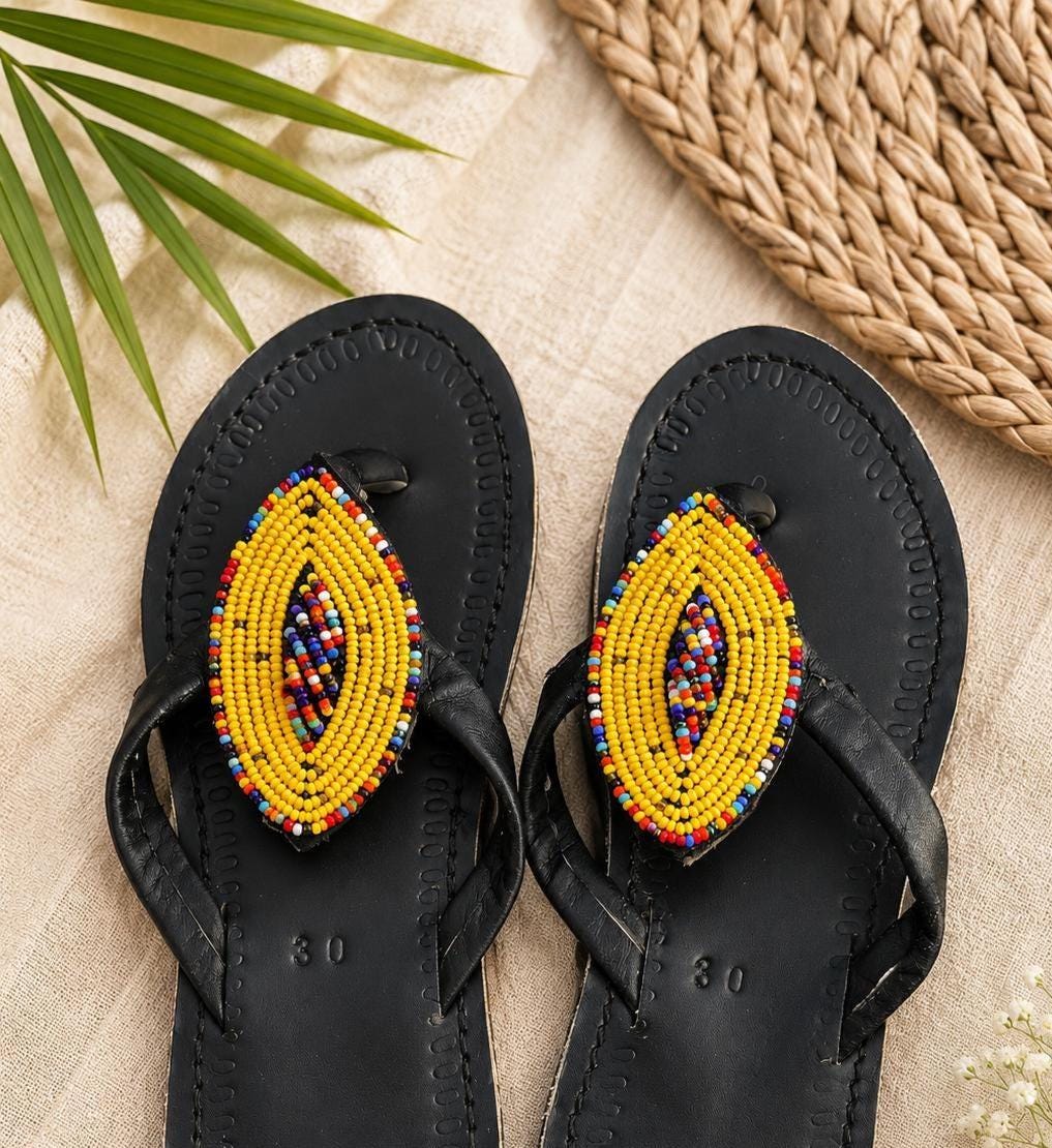Handmade Maasai Beaded Sandals