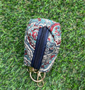 Quilted Cotton Mini Zipper Pouch Keychain, Floral Coin Purse, Earphone Case, Jewelry Organizer, Handmade Gift