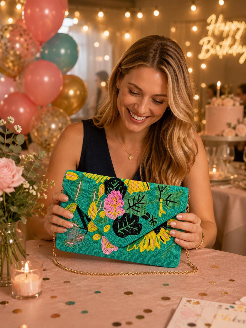 Tropical Beaded Clutch | Handmade Statement Crossbody Bag | Colorful Evening Purse | Vacation & Party Bag