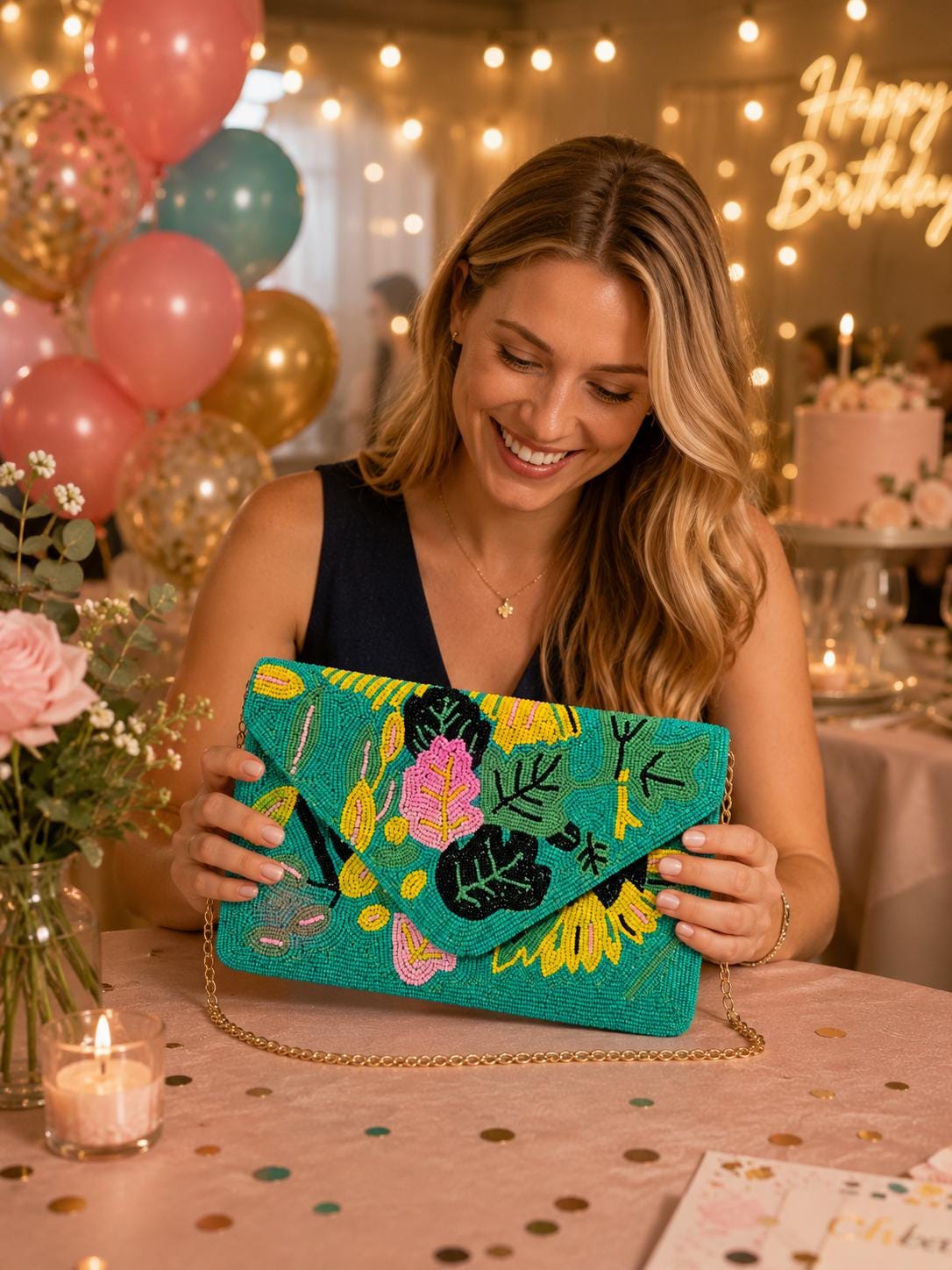 Tropical Beaded Clutch | Handmade Statement Crossbody Bag | Colorful Evening Purse | Vacation & Party Bag