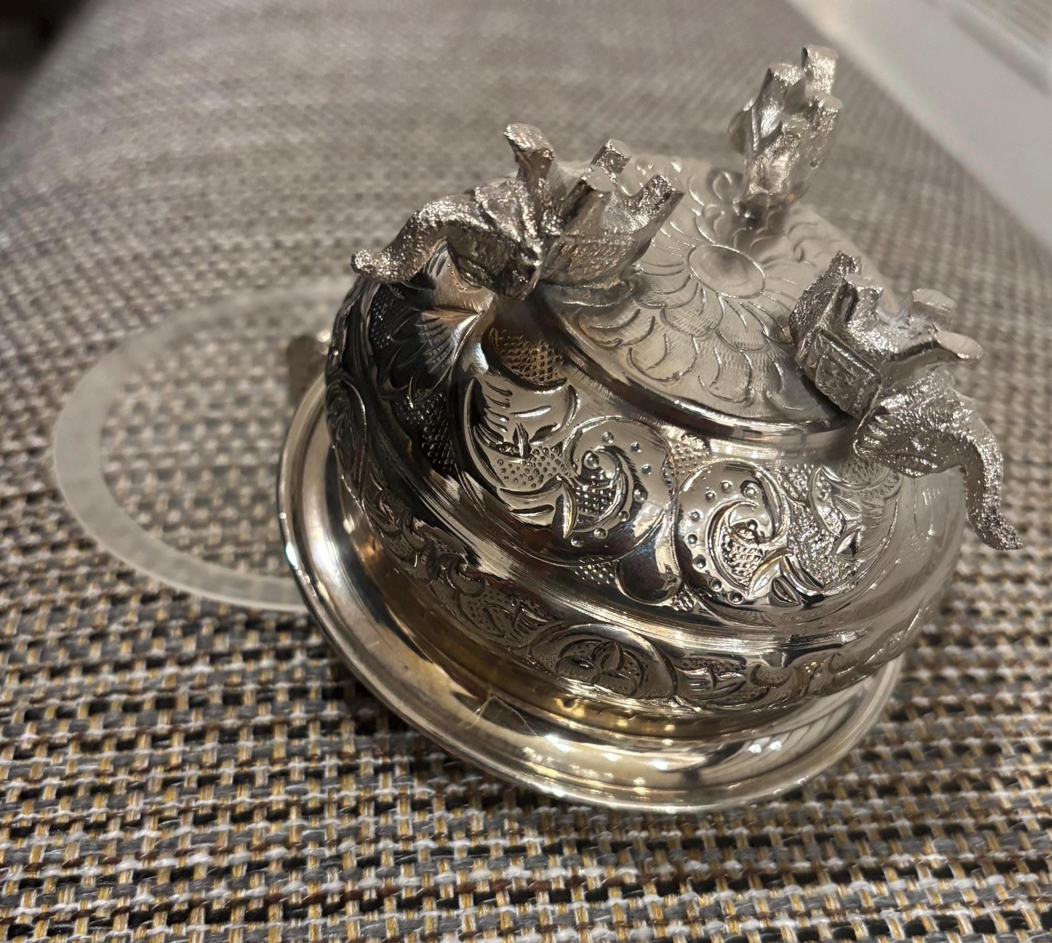 Vintage German Silver Bowl | Handcrafted Decorative Accent | Traditional Decor