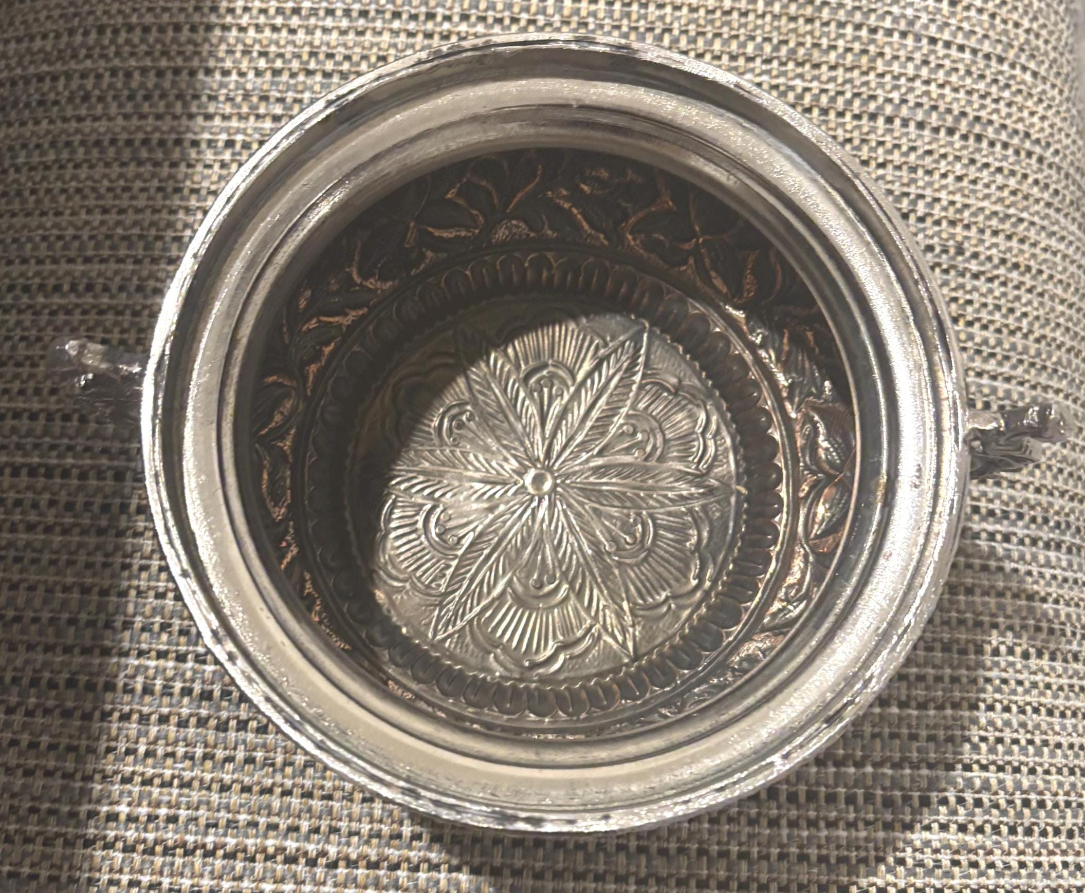 Vintage German Silver Urli | Antique Style Home Decor | Handcrafted Decorative Accent | Traditional Decor