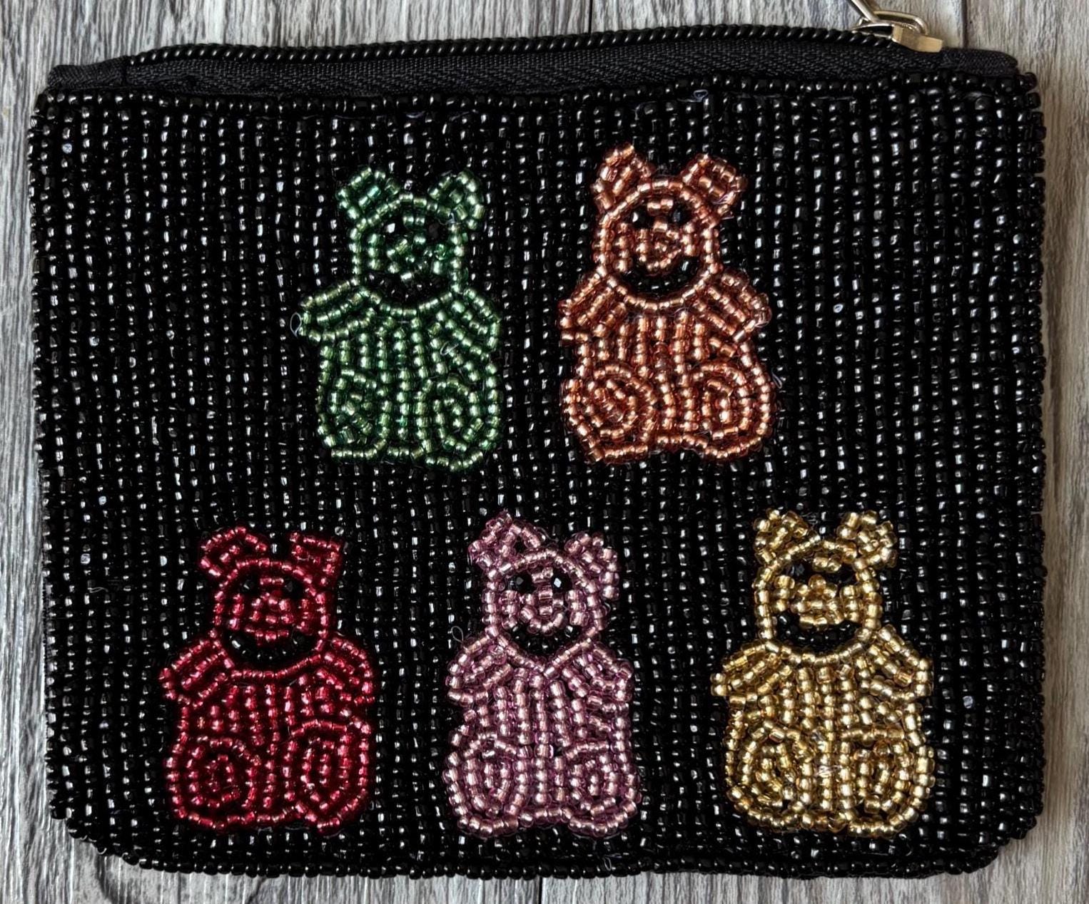 Handmade Beaded Coin Purse | Seed Bead Pouches | zipper clutch | Coin Purse | Summer Wristlet