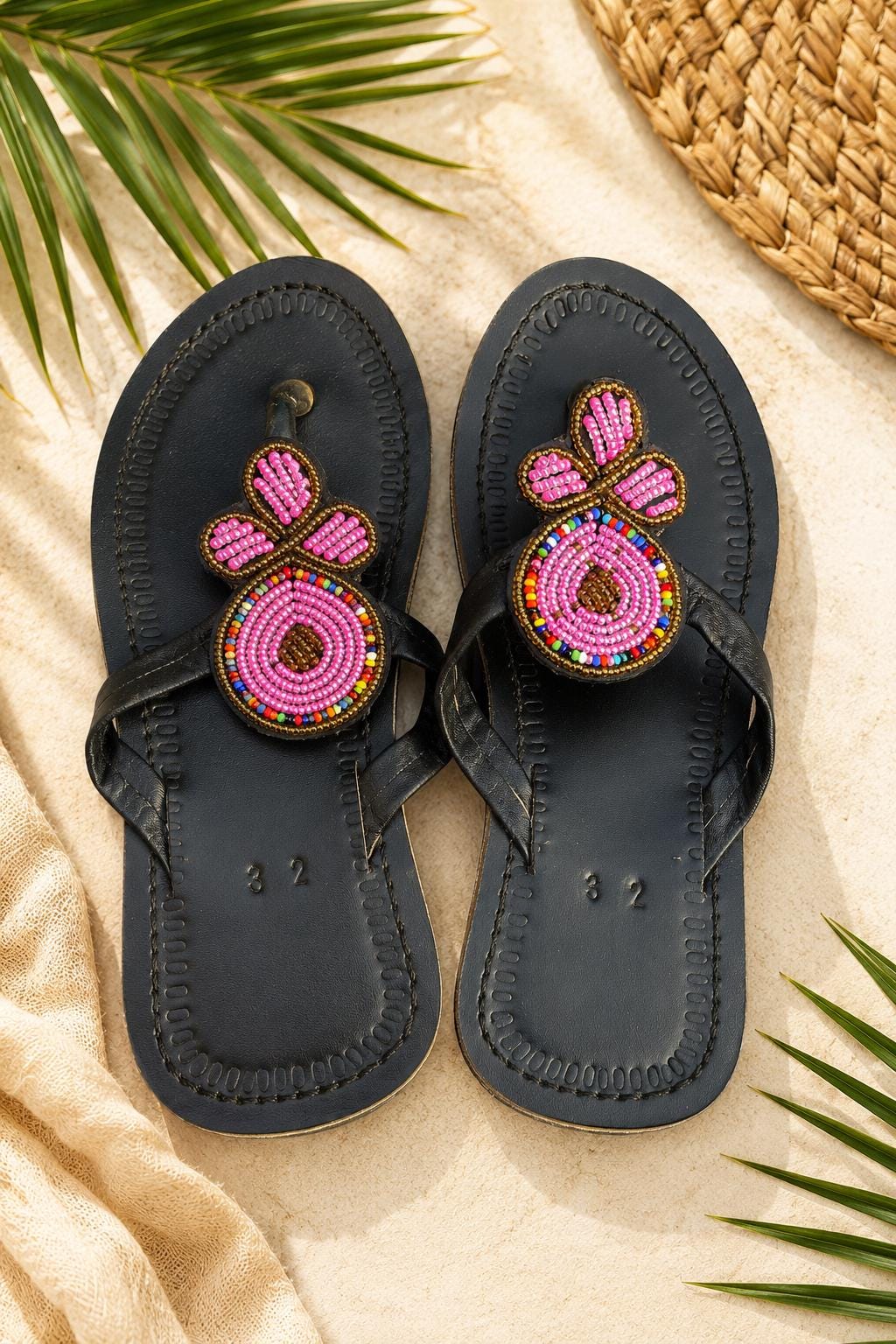 Handmade Maasai Beaded Sandals