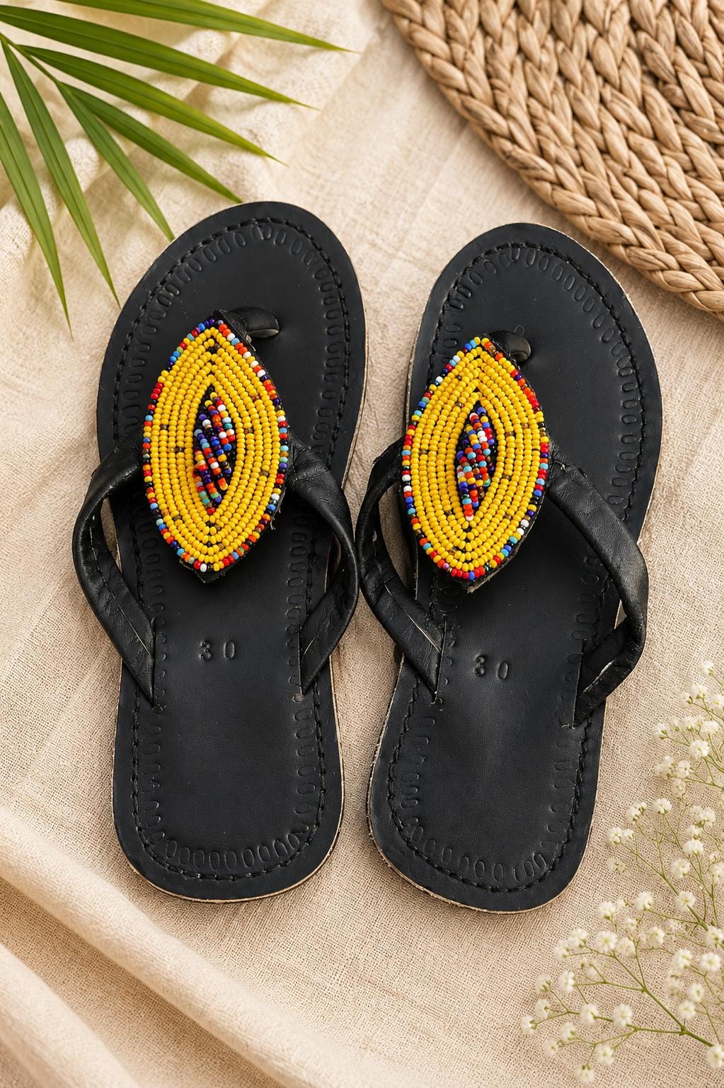 Handmade Maasai Beaded Sandals