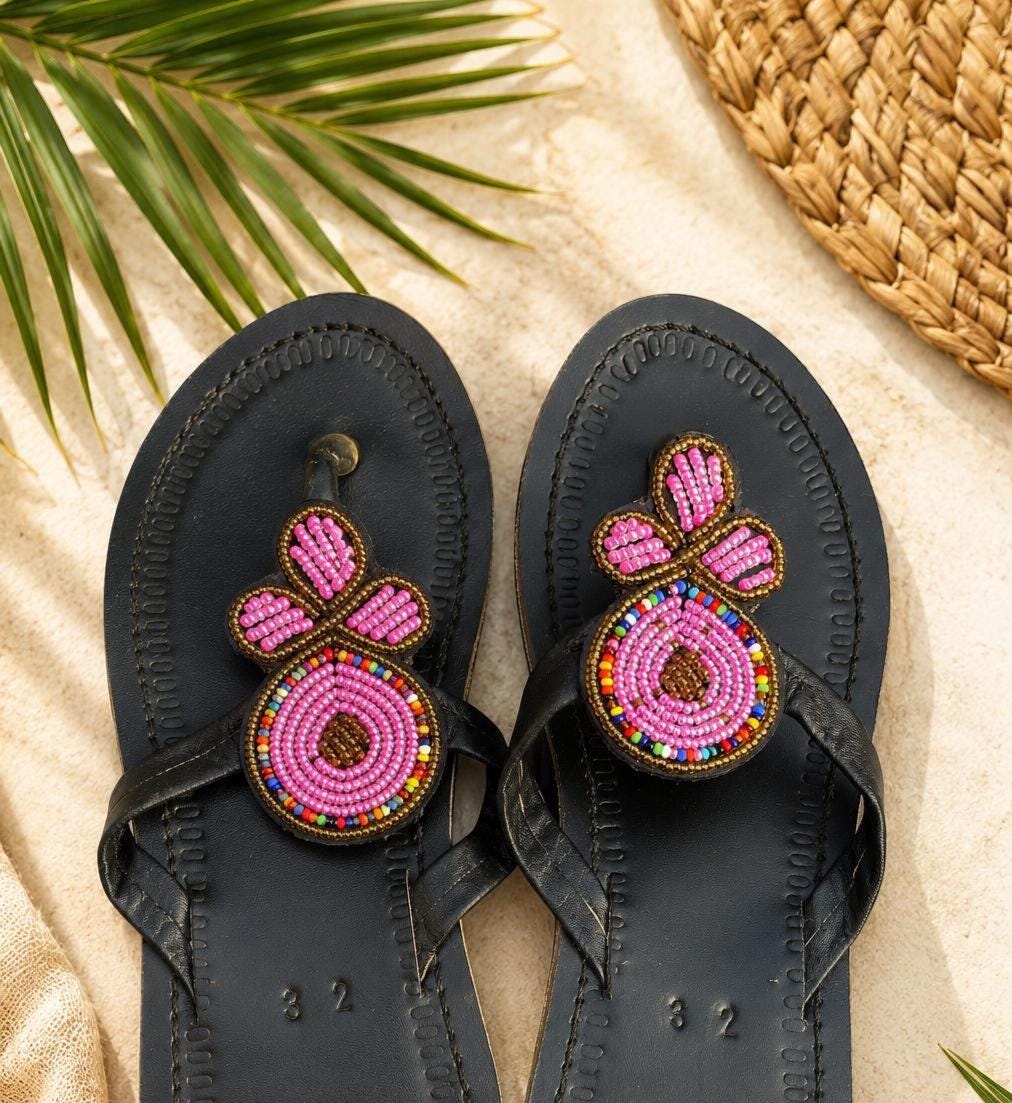 Handmade Maasai Beaded Sandals