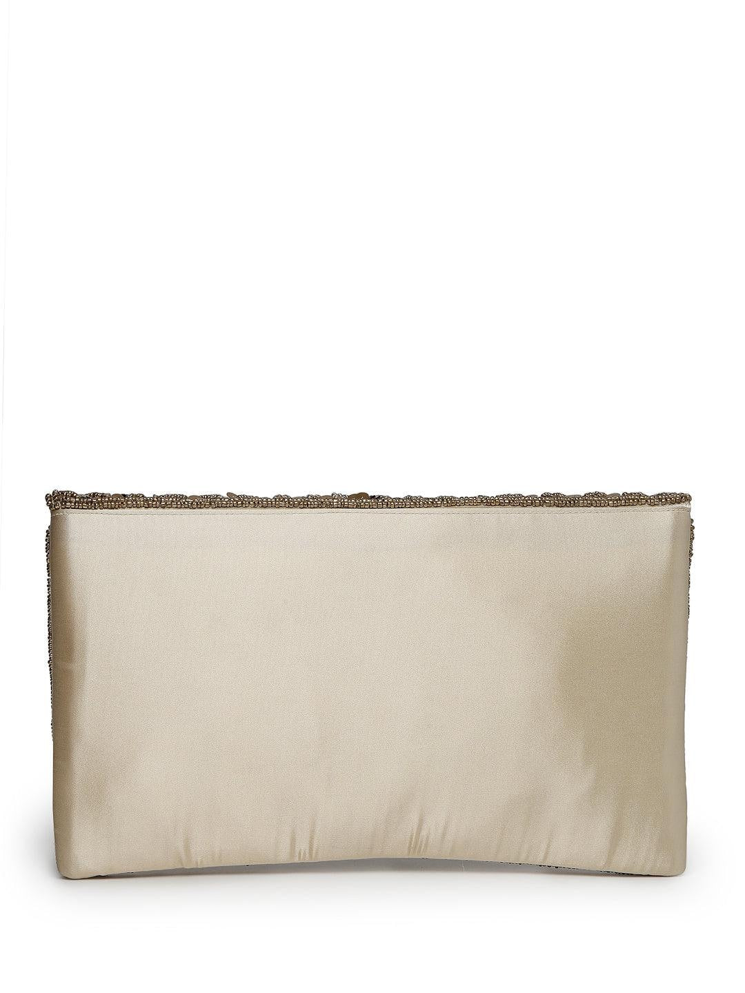 Gold Sequin Chevron Clutch Bag | Beaded Evening Envelope Purse (Handmade)