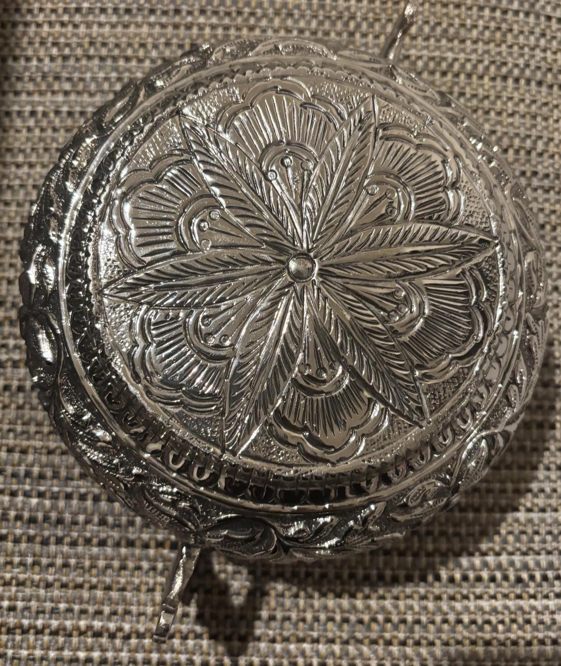 Vintage German Silver Urli | Antique Style Home Decor | Handcrafted Decorative Accent | Traditional Decor