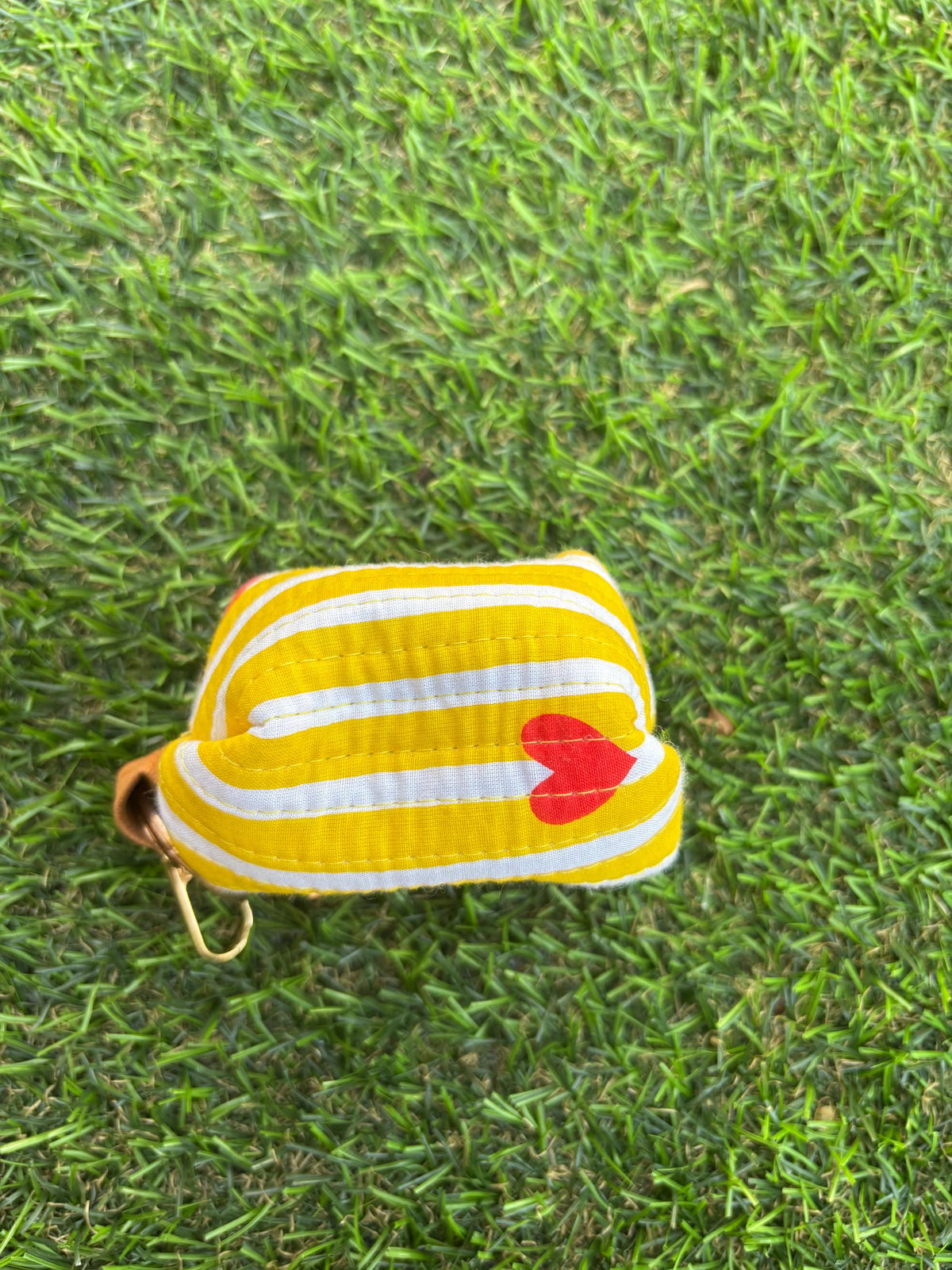 Hand Block Print Quilted Cotton Mini Pouch Keychain, Floral Earphone Case