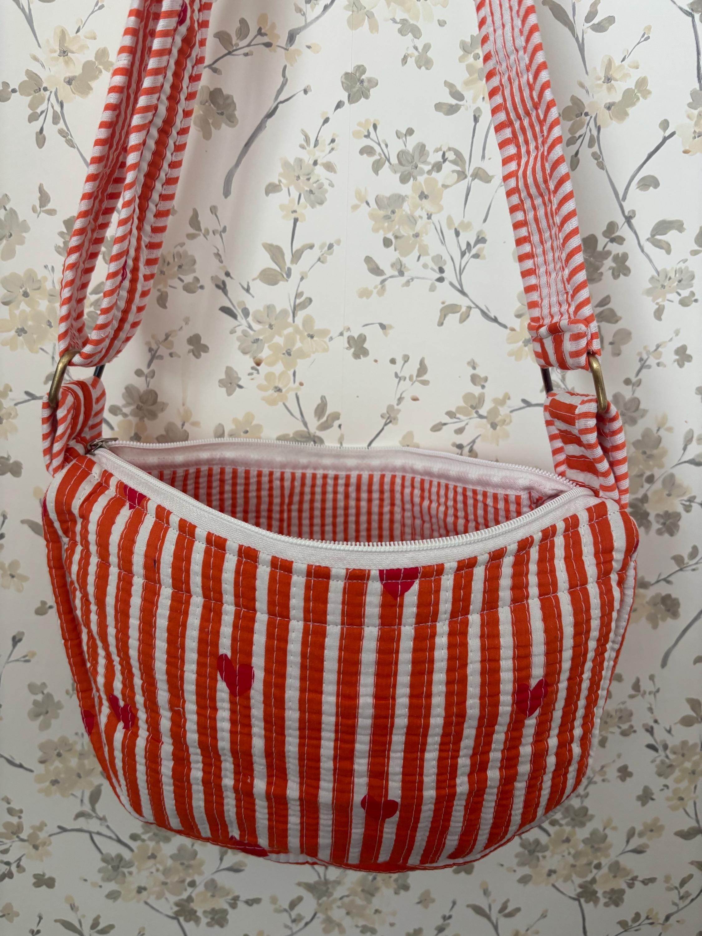 Quilted Cotton Crossbody Bag, Artisan Block Printed Sling Purse