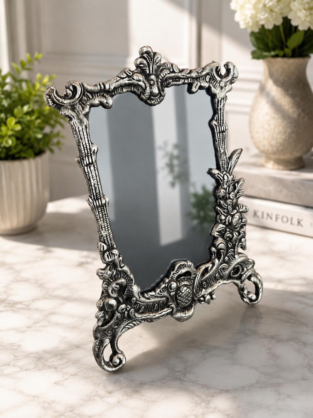 Antique Silver Ornate Baroque Photo Frame | Victorian Tabletop Decor