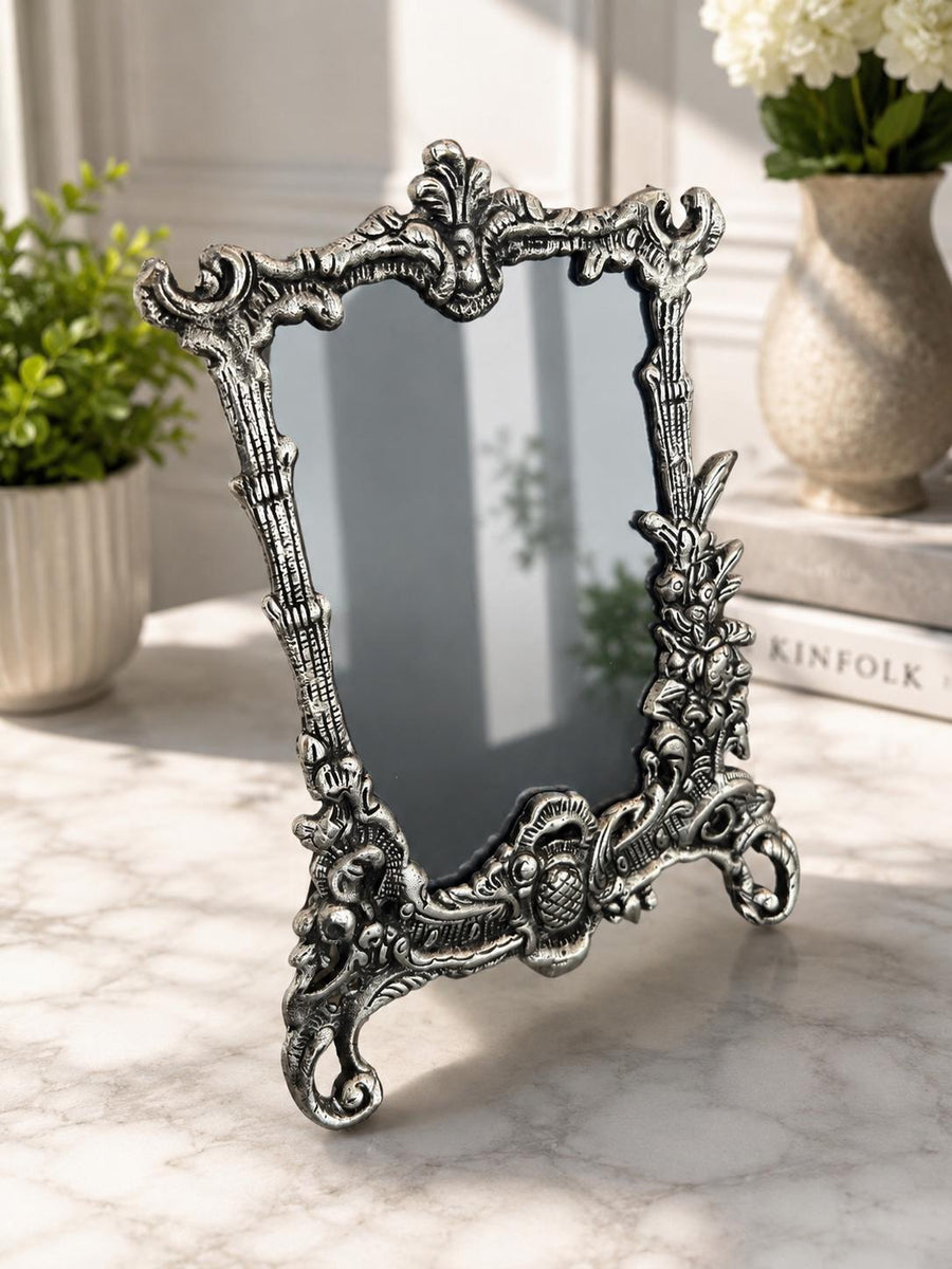 Antique Silver Ornate Baroque Photo Frame | Victorian Tabletop Decor