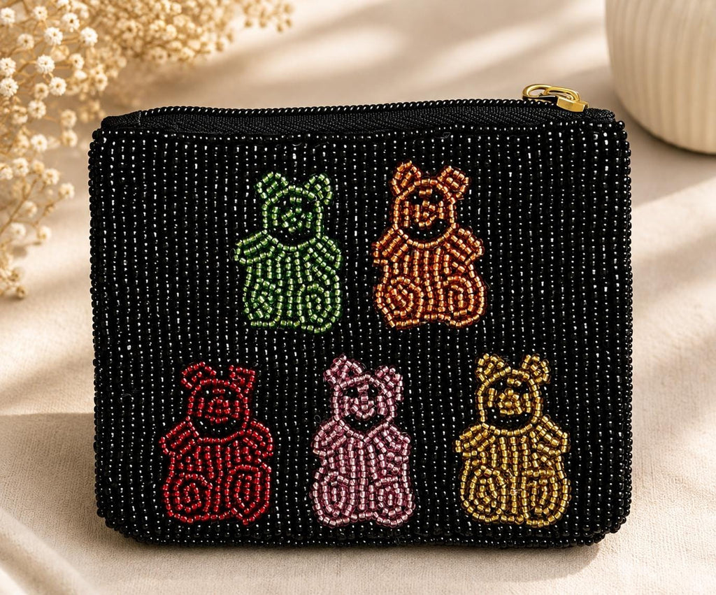 Handmade Beaded Coin Pouch | Zipper Pouch, Summer Wristlet | Gifts for her