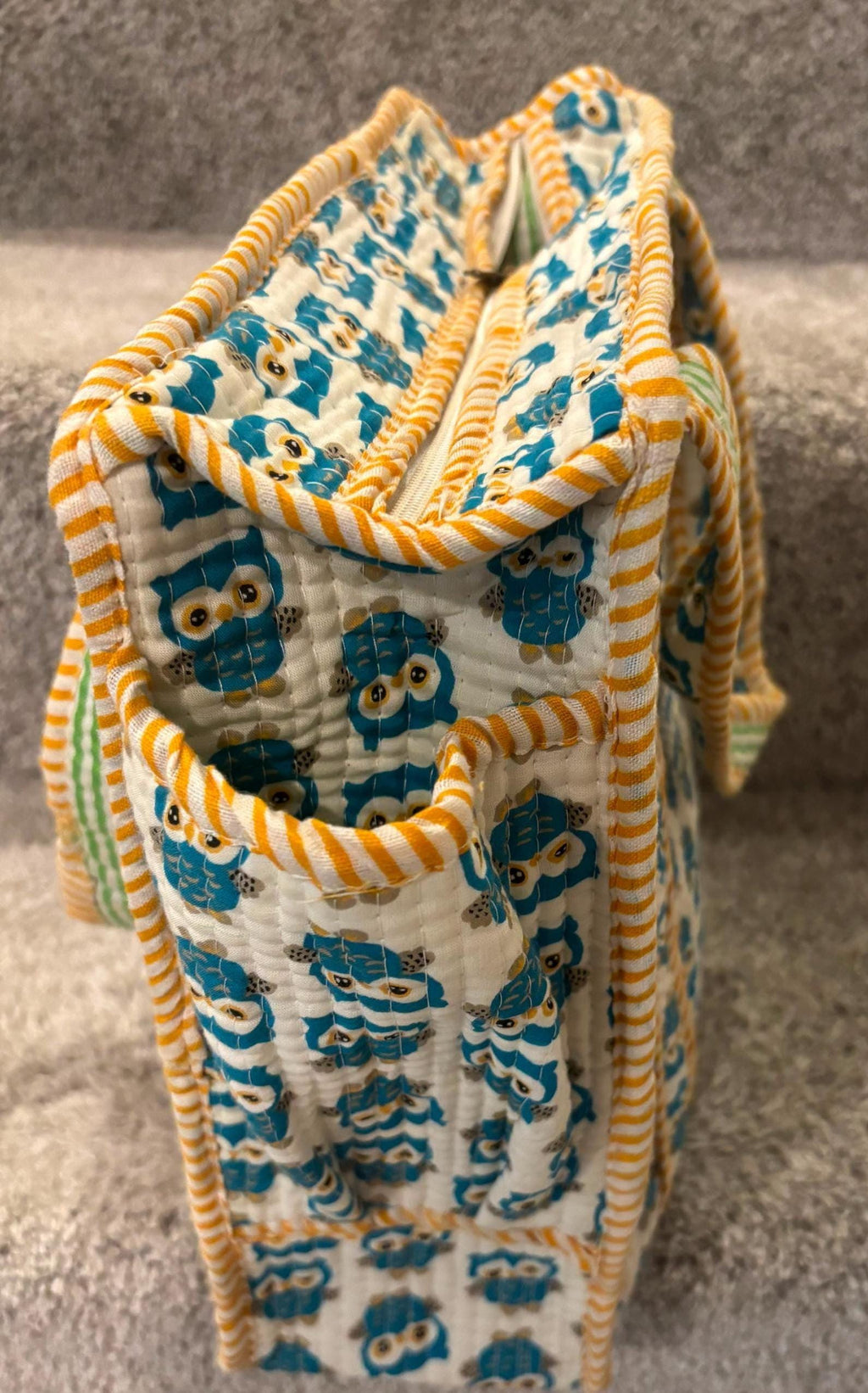 Quilted Cotton Tote Bag | Artisan Block Print Shopper, Eco Friendly Everyday Bag