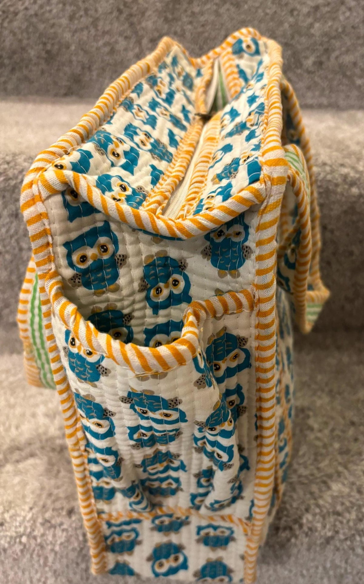 Quilted Cotton Tote Bag | Artisan Block Print Shopper, Eco Friendly Everyday Bag