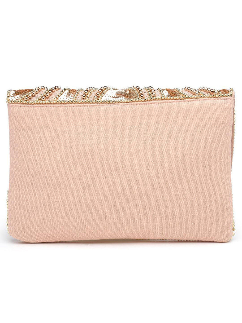 Rose Gold Beaded Clutch | Sequin Evening Bag, Art Deco Geometric Purse