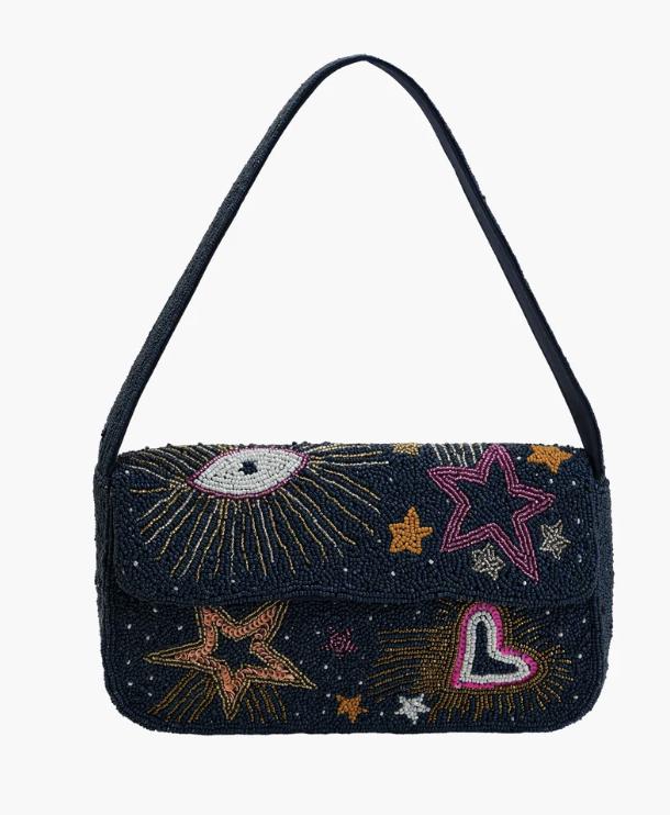 Hand Beaded Celestial Gift Set  Evil Eye Clutch Bag & Coin Purse | Star Beaded Accessories | Unique Gift for Her | Limited Edition