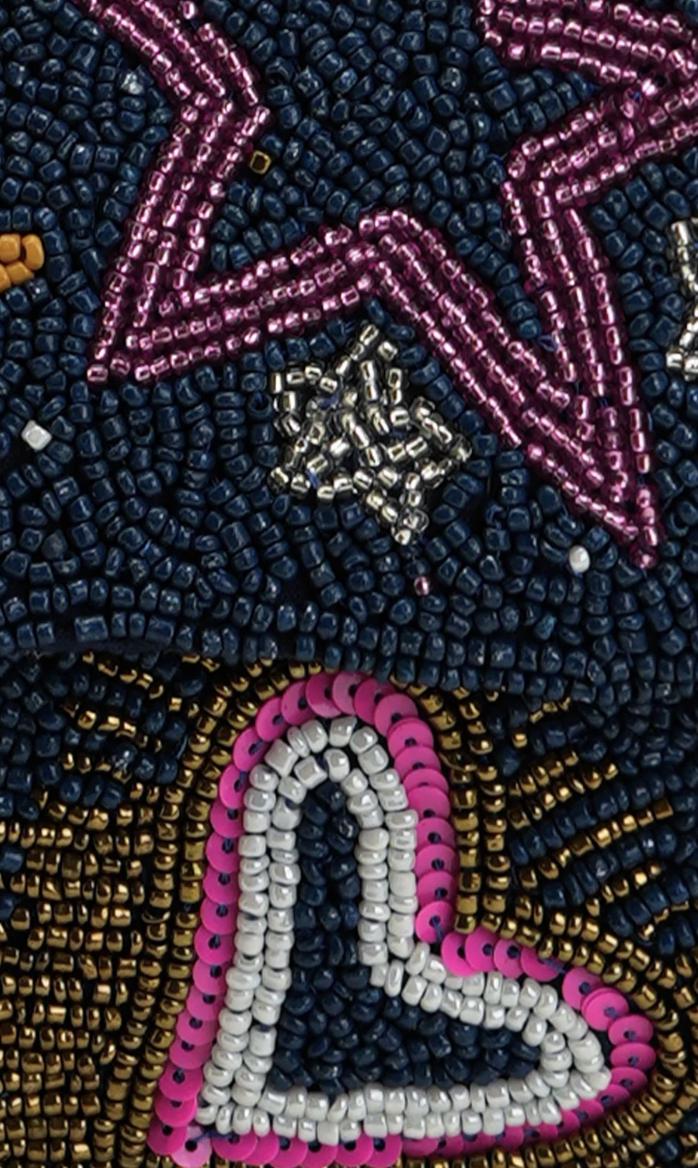 Hand Beaded Celestial Gift Set  Evil Eye Clutch Bag & Coin Purse | Star Beaded Accessories | Unique Gift for Her | Limited Edition
