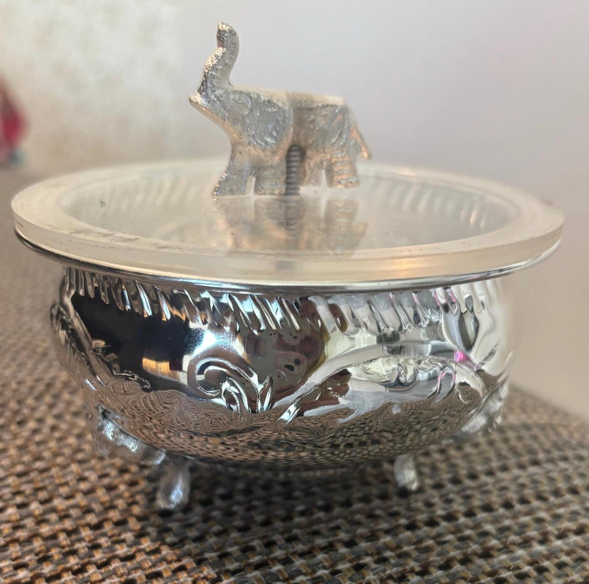 Vintage German Silver Bowl | Handcrafted Decorative Accent | Traditional Decor