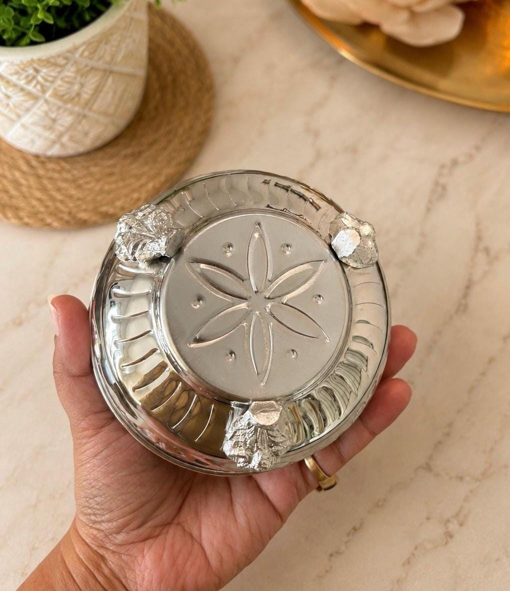 Vintage German Silver Bowl | Handcrafted Decorative Accent | Traditional Decor