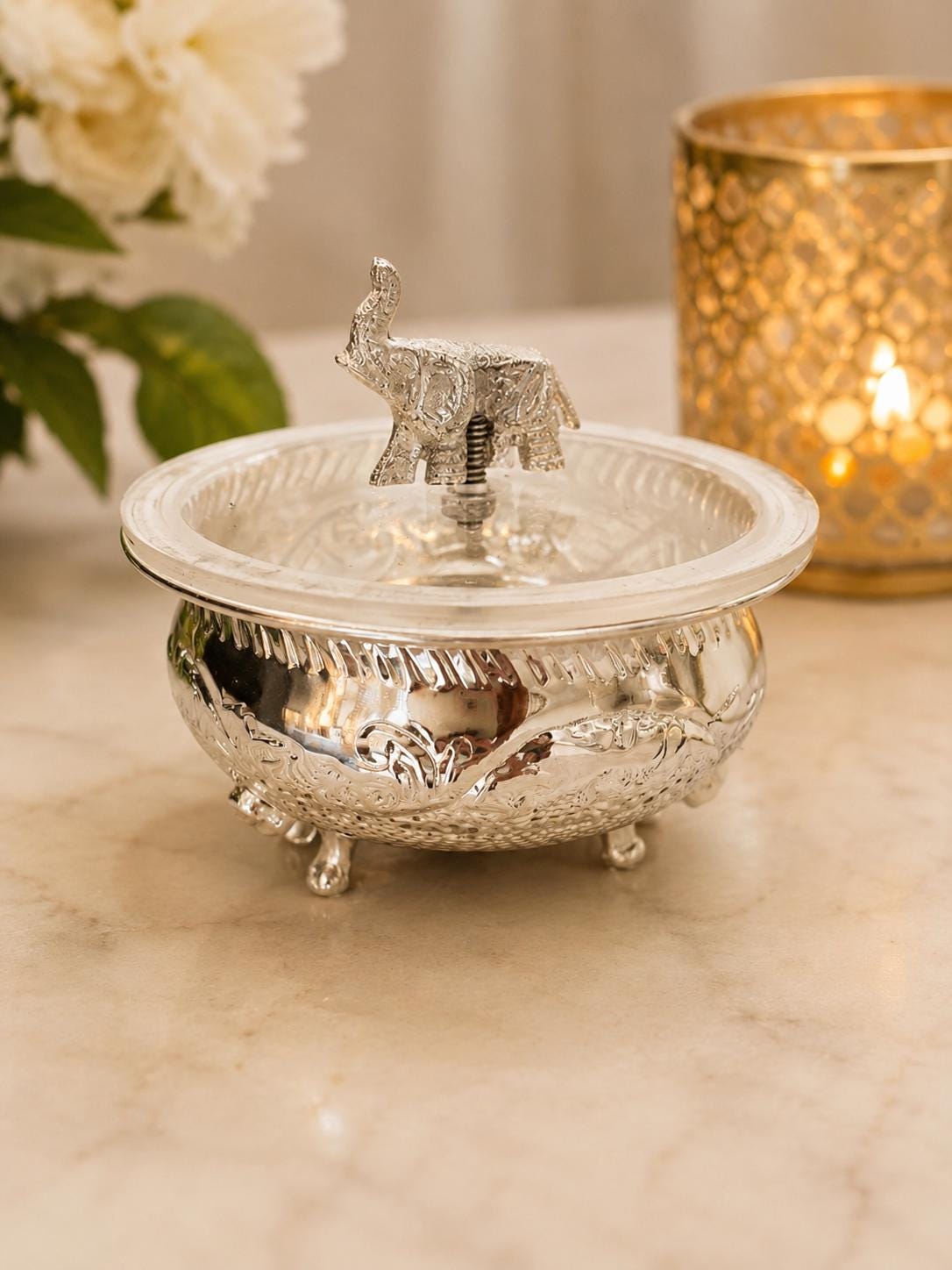 Vintage German Silver Bowl | Handcrafted Decorative Accent | Traditional Decor