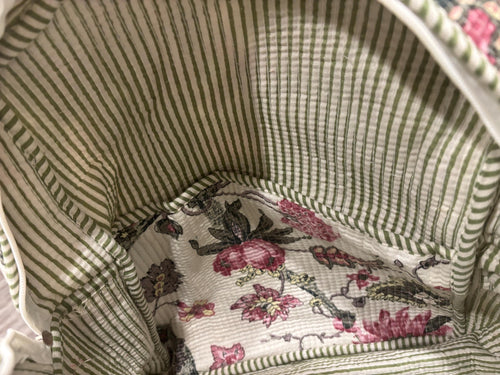 Floral Quilted Cotton Backpack, Boho Travel Daypack, Lightweight Everyday Bag