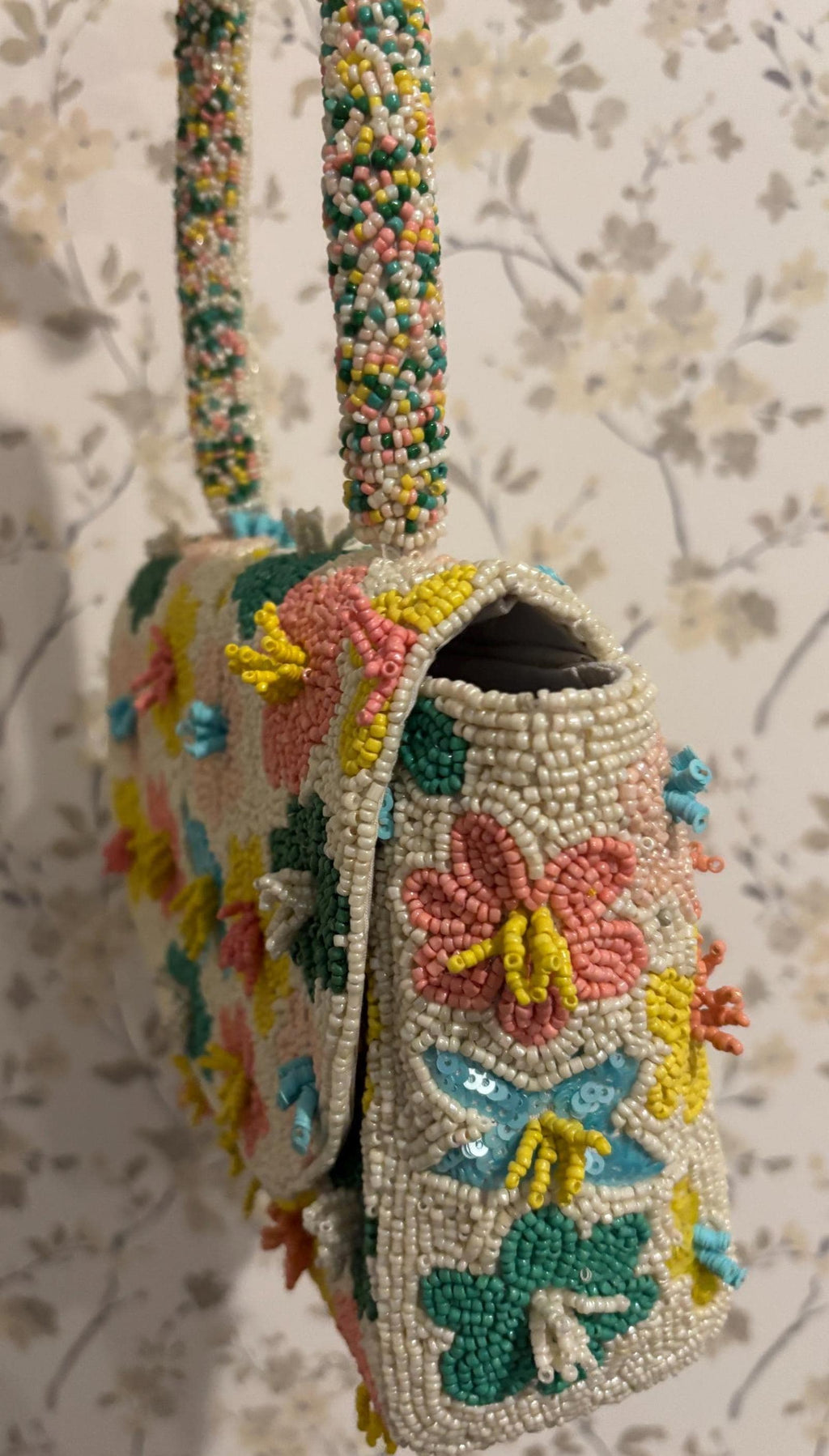Colorful Floral Handmade Beaded Shoulder Bag | 3D Flower Seed Bead Purse | Statement Handbag | Cute Spring & Summer Bag | Gift for Her