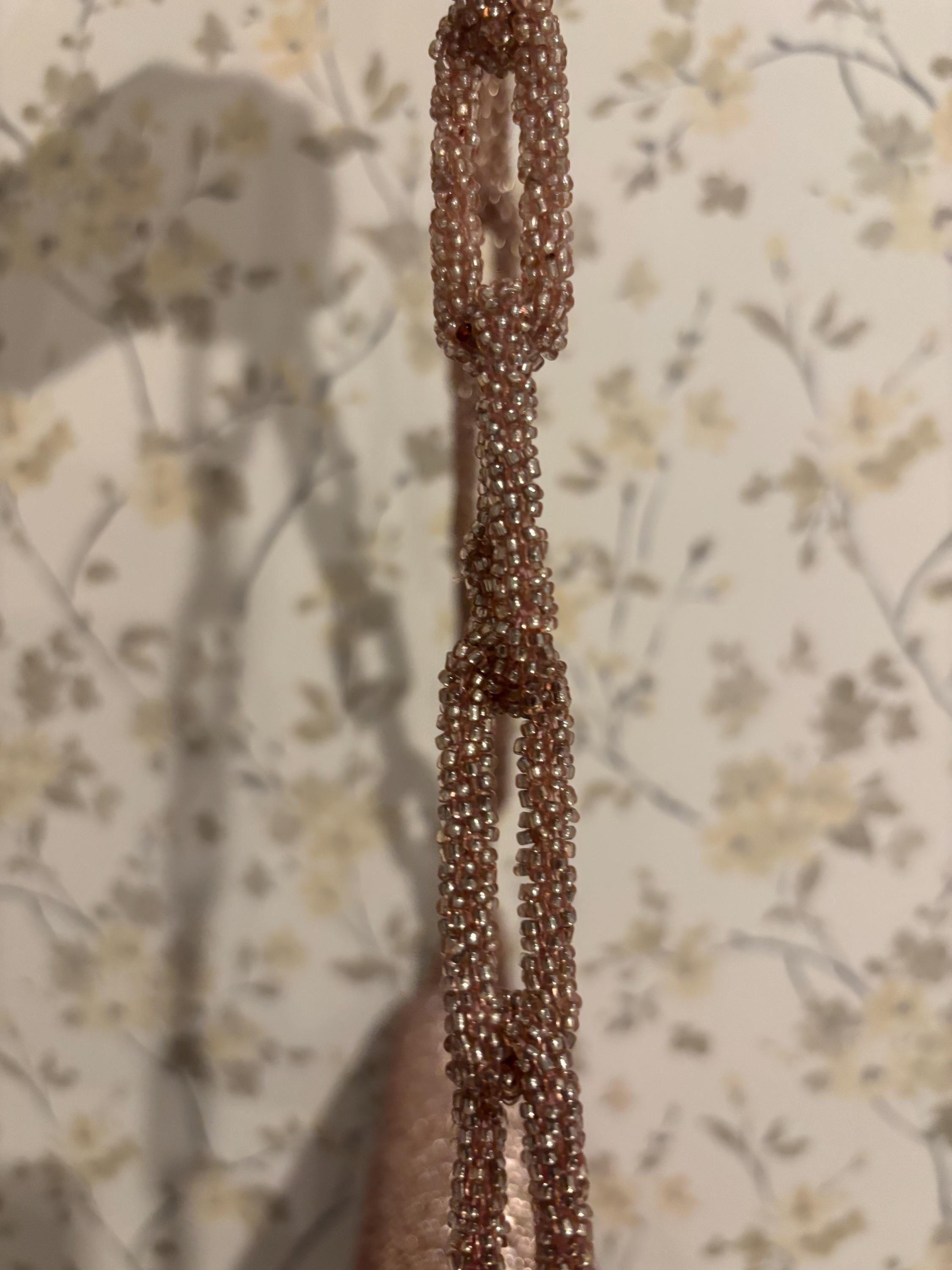 Rose Gold Beaded Evening Bag | Handmade Shoulder Purse | Sparkly Cocktail Handbag | Bridal Party Clutch | Wedding & Formal Occasion Bag