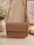 Rose Gold Beaded Evening Bag | Handmade Shoulder Purse | Sparkly Cocktail Handbag | Bridal Party Clutch | Wedding & Formal Occasion Bag