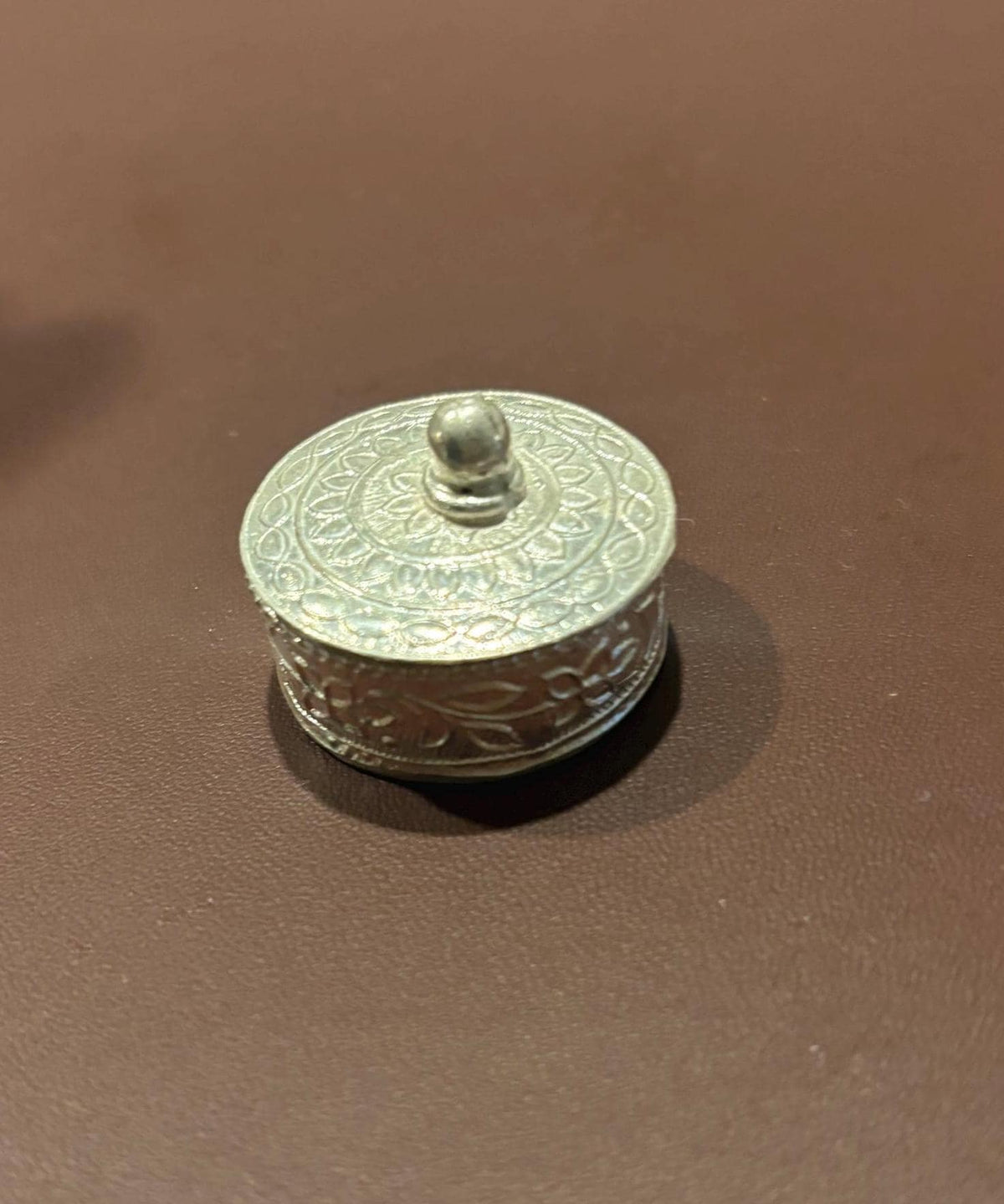 Handmade Meenakari German Silver Box | Decorative Jewelry, Kumkum, Trinket Storage
