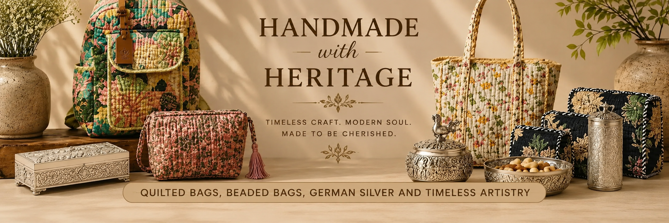 Handmade with Heritage — quilted bags, German silver and timeless artistry