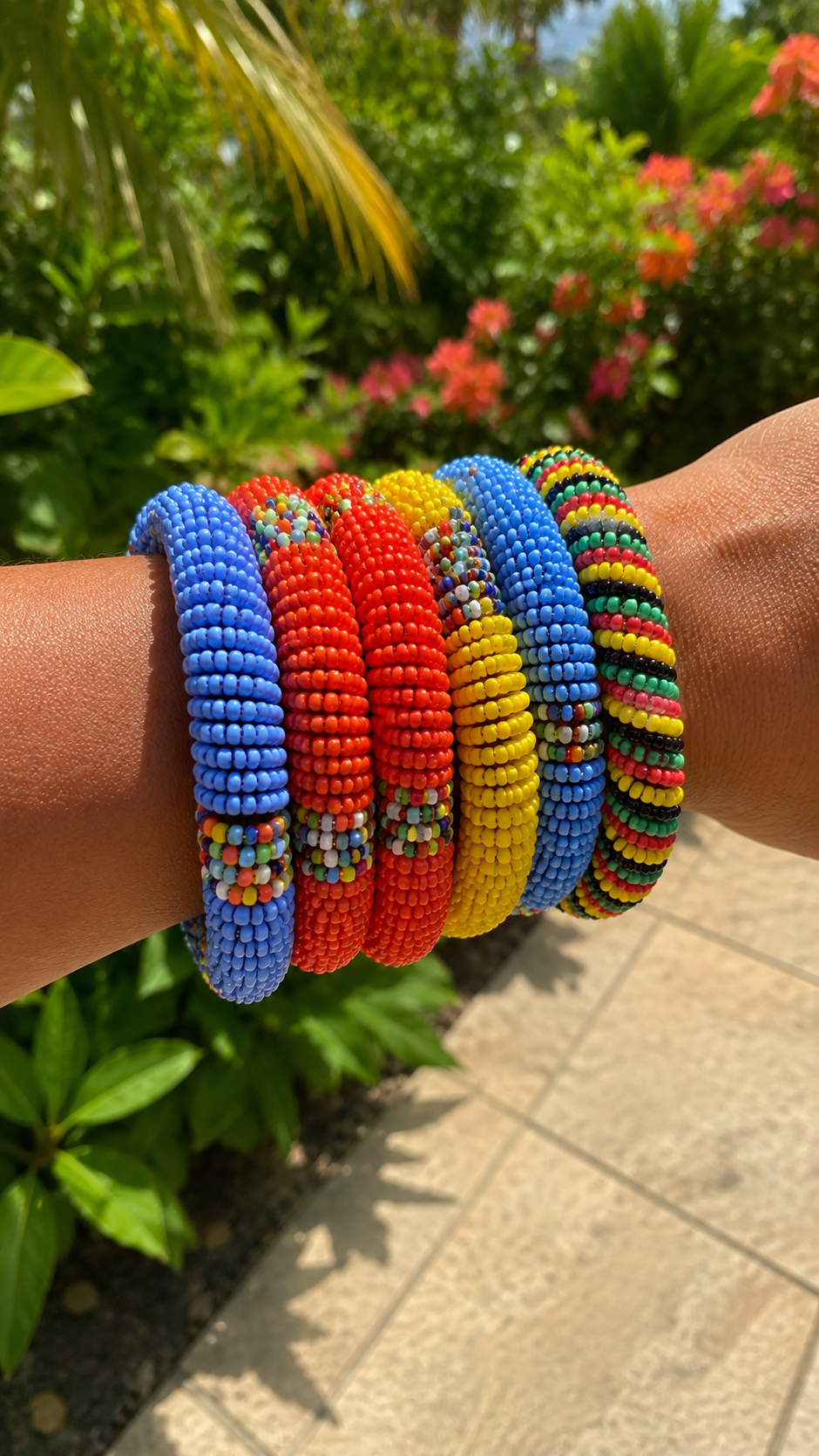 Colorful Maasai beaded bangles
